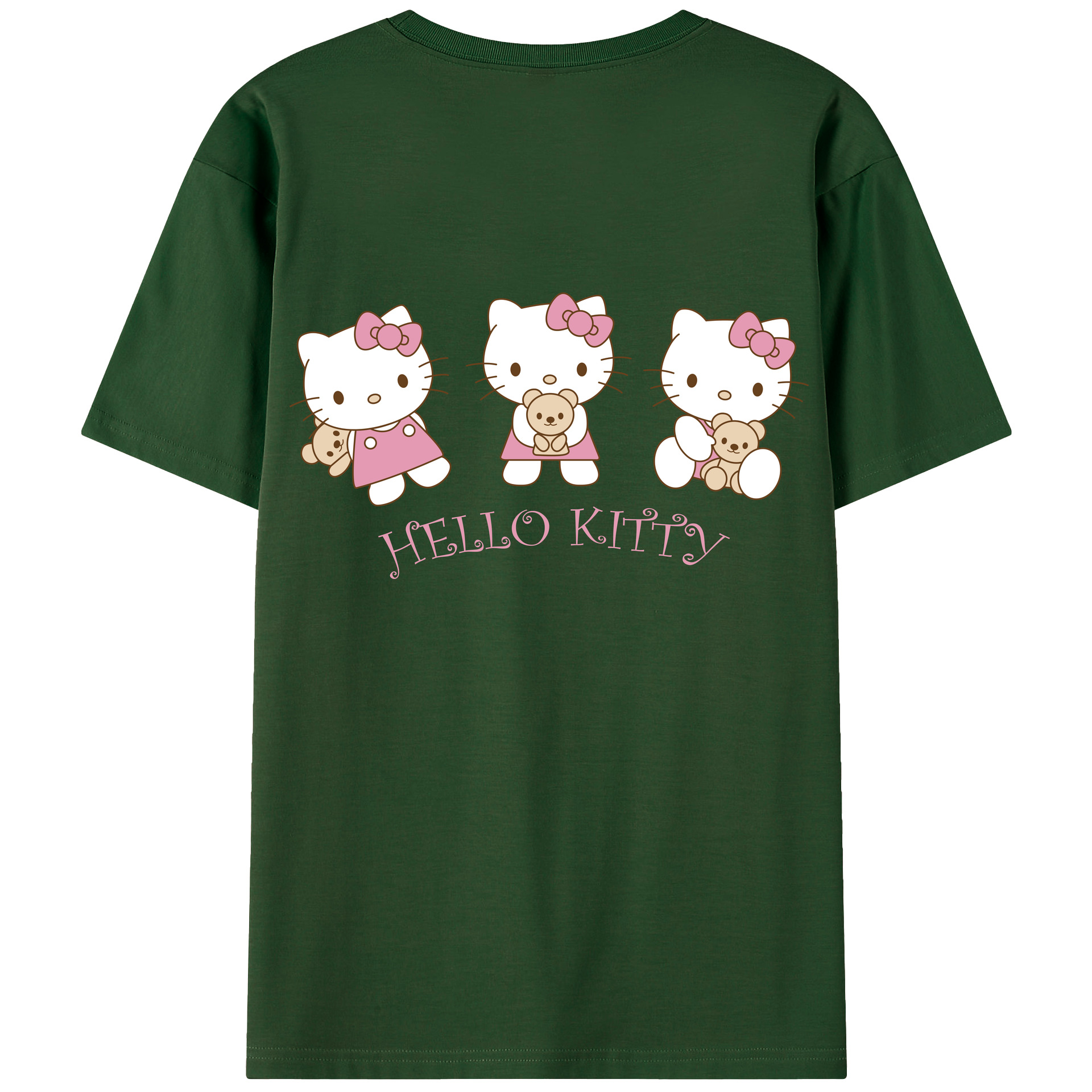 （画像用） Hello Kitty ハローキティ 綿100％半袖Tシャツ（背面プリント）